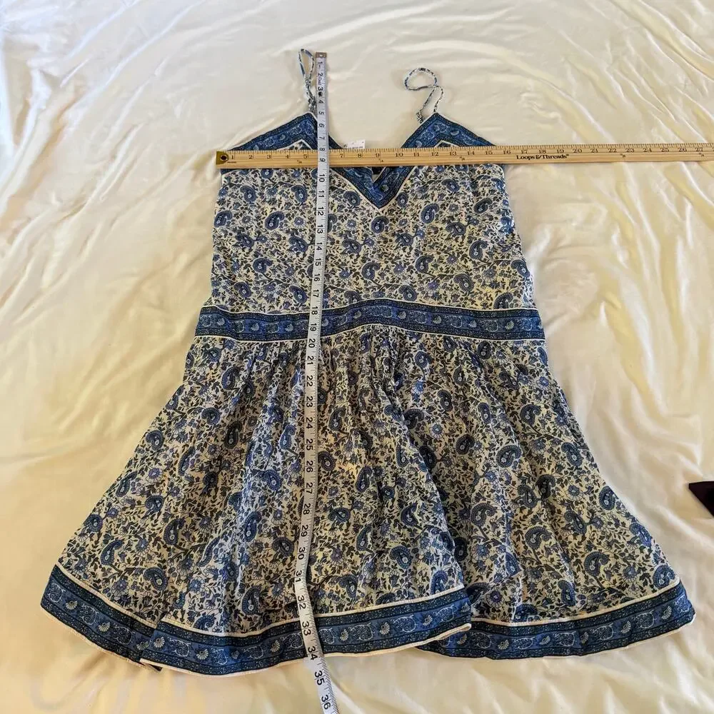 NWT Abercrombie Blue Floral Mini Dress S Cottagecore Western Boho